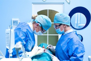 Performing surgery to place dental implants in Las Vegas, NV